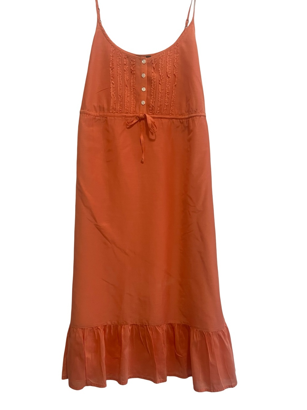 Tommy Bahama  Women's Silk  Orange Ruffle-Hem Midi Skirt Dress - Picture 1 of 5